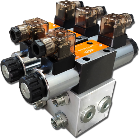 ROZDZIELACZ HYDRAULICZNY CETOP 2 SEKCYJNY 60L ELEKTRYCZNY 230V